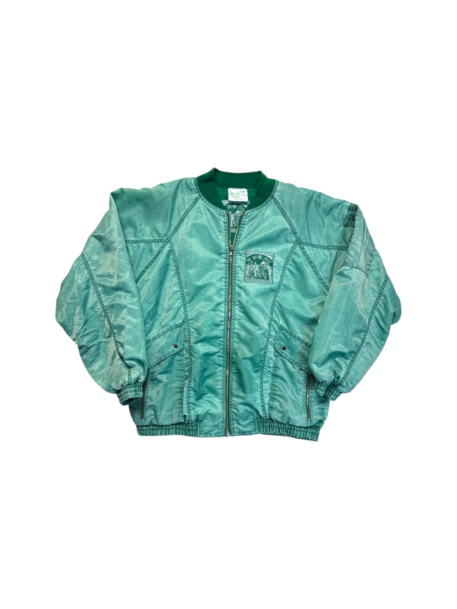 90s Adidas Padded Nylon Bomber Set "The hottest News" Changierend Grün D5 S-M - RareRags