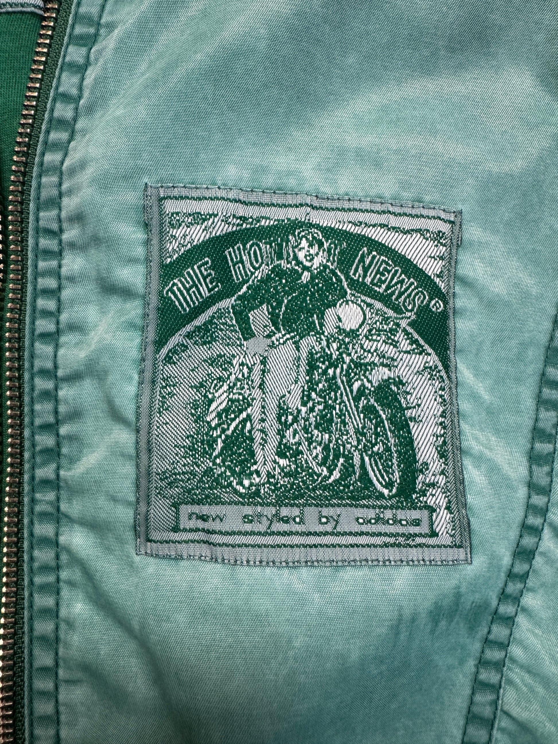 90s Adidas Padded Nylon Bomber Set "The hottest News" Changierend Grün D5 S-M - RareRags