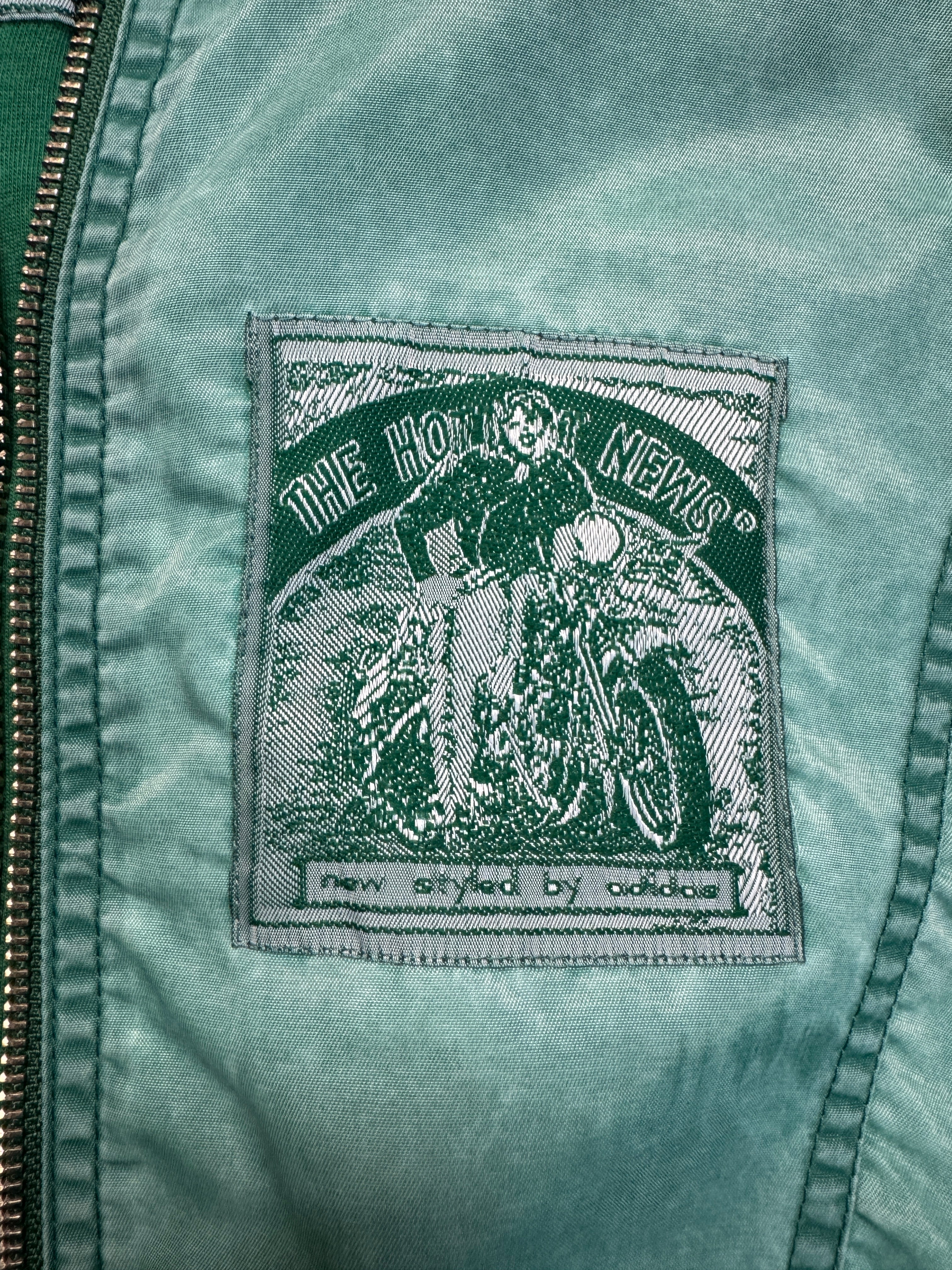 90s Adidas Padded Nylon Bomber Set "The hottest News" Changierend Grün D5 S-M - RareRags