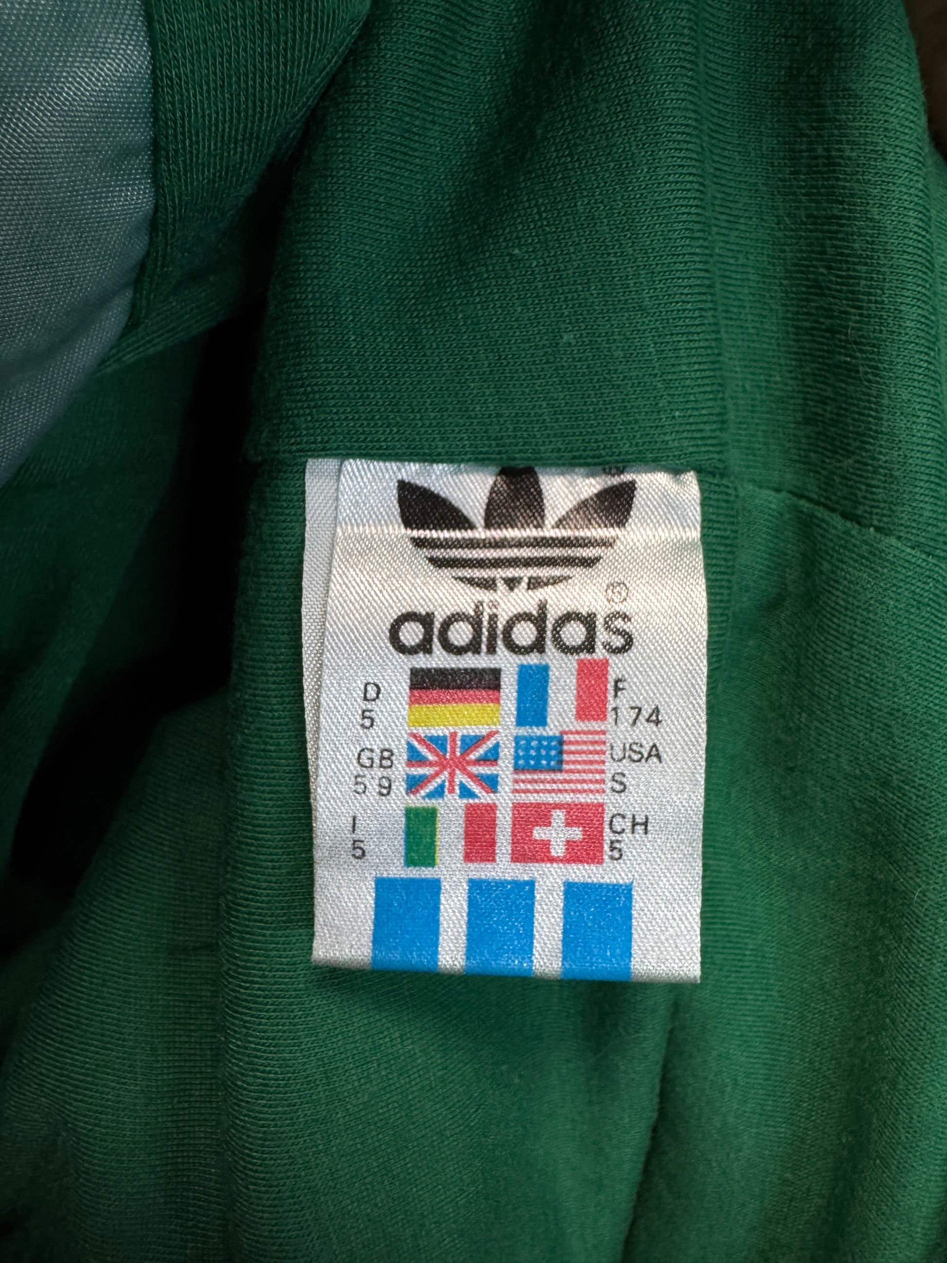90s Adidas Padded Nylon Bomber Set "The hottest News" Changierend Grün D5 S-M - RareRags