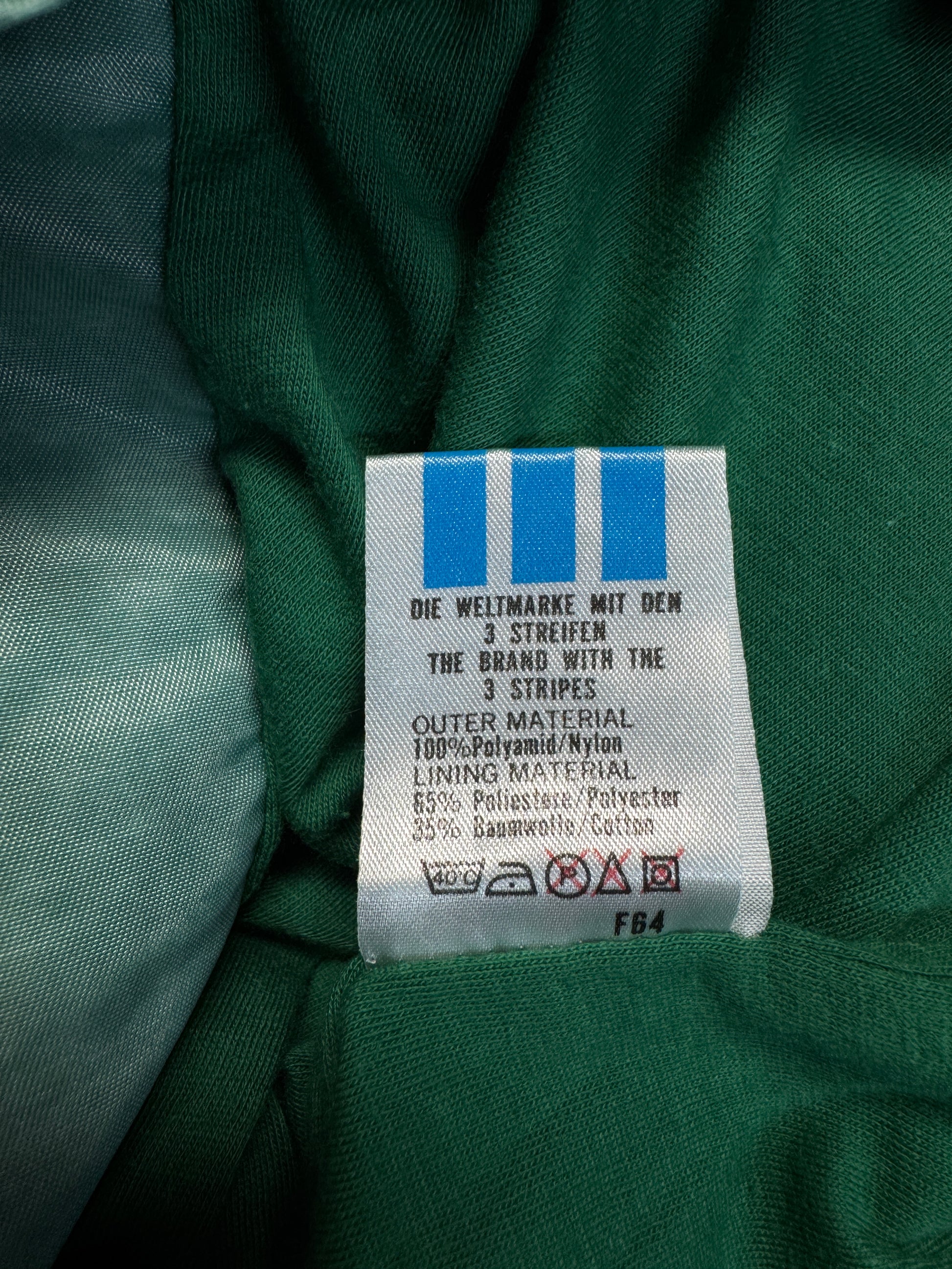 90s Adidas Padded Nylon Bomber Set "The hottest News" Changierend Grün D5 S-M - RareRags