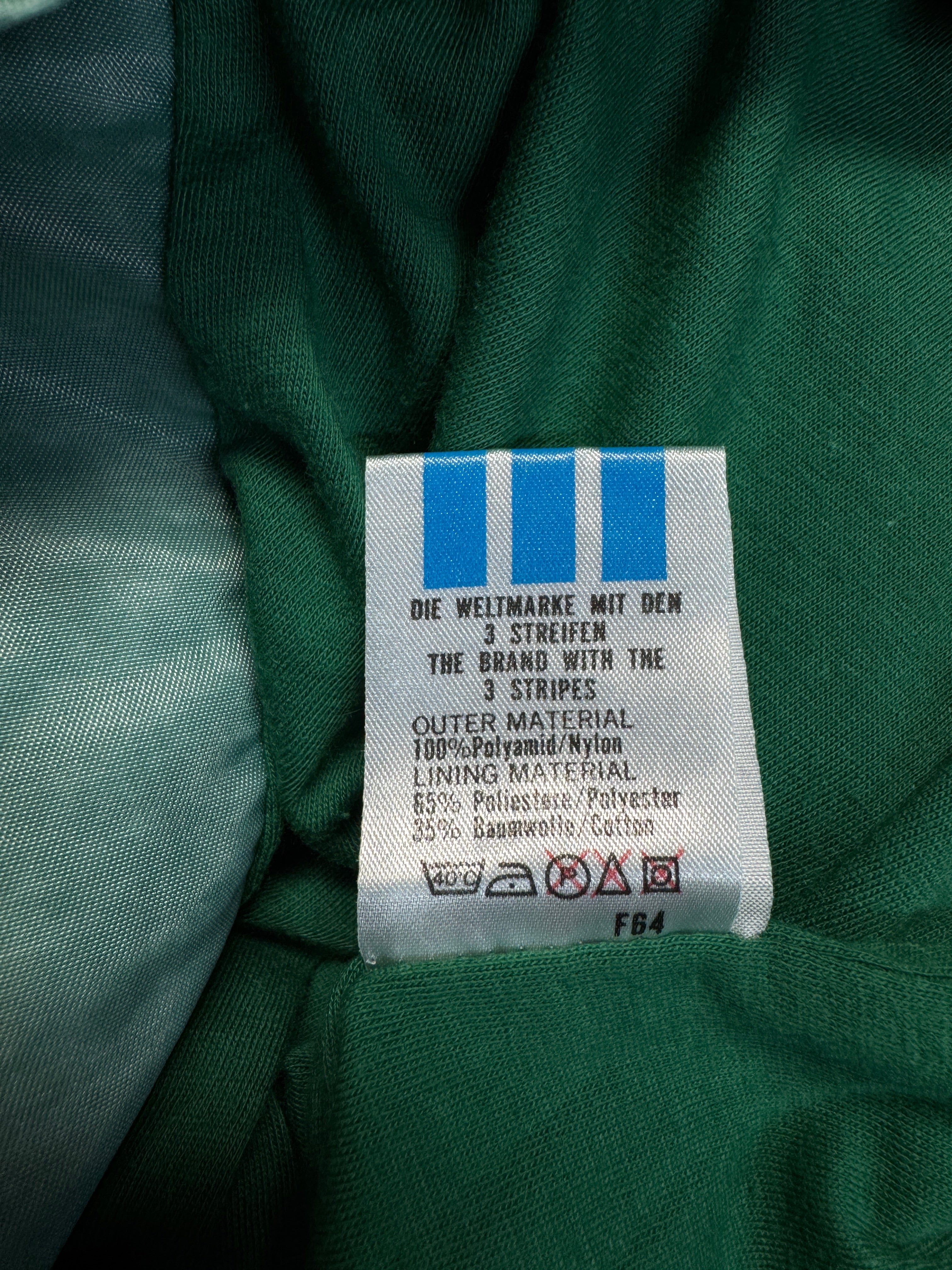 90s Adidas Padded Nylon Bomber Set "The hottest News" Changierend Grün D5 S-M - RareRags