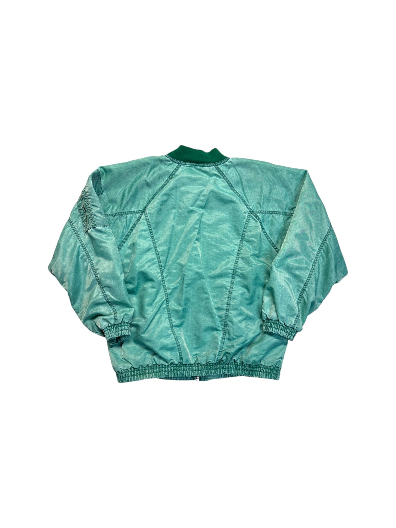 90s Adidas Padded Nylon Bomber Set "The hottest News" Changierend Grün D5 S-M - RareRags
