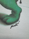 Vintage Hanes Shirt 90s Tennis Hippos Single Stitch Made In USA Weiß XL