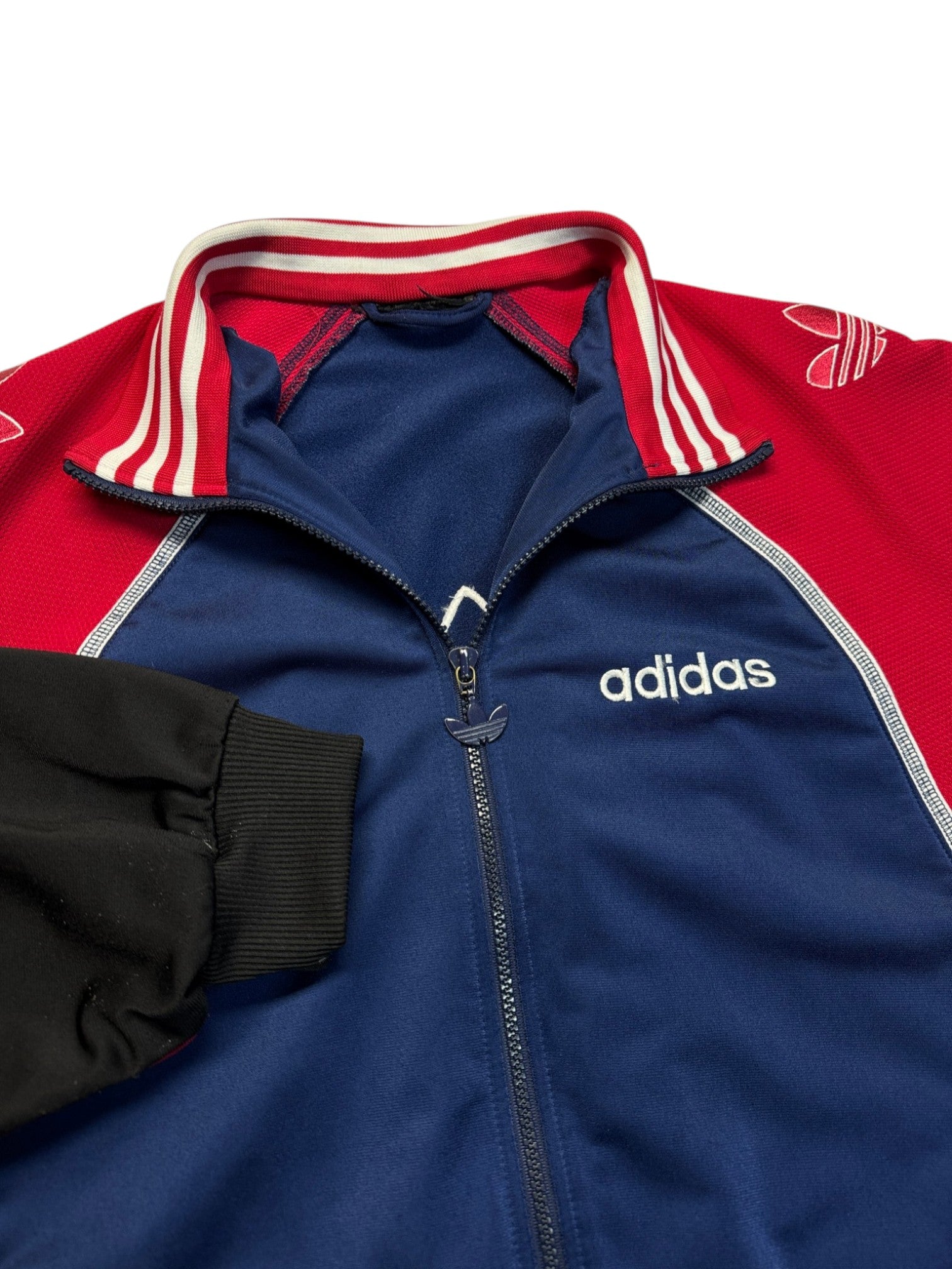 90s Adidas Sportanzug Big Trefoil Blau Rot D7 L - RareRags