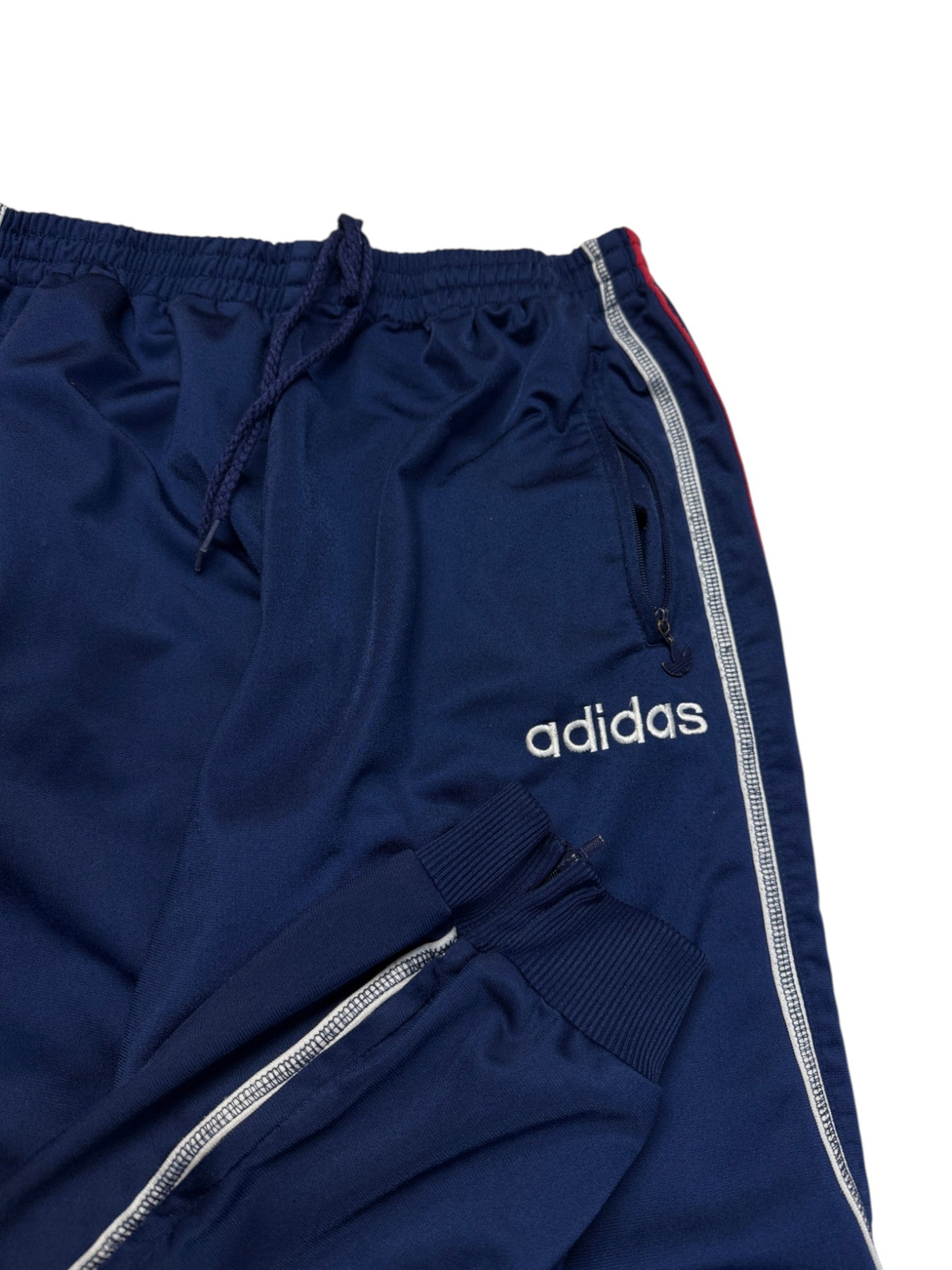 90s Adidas Sportanzug Big Trefoil Blau Rot D7 L - RareRags