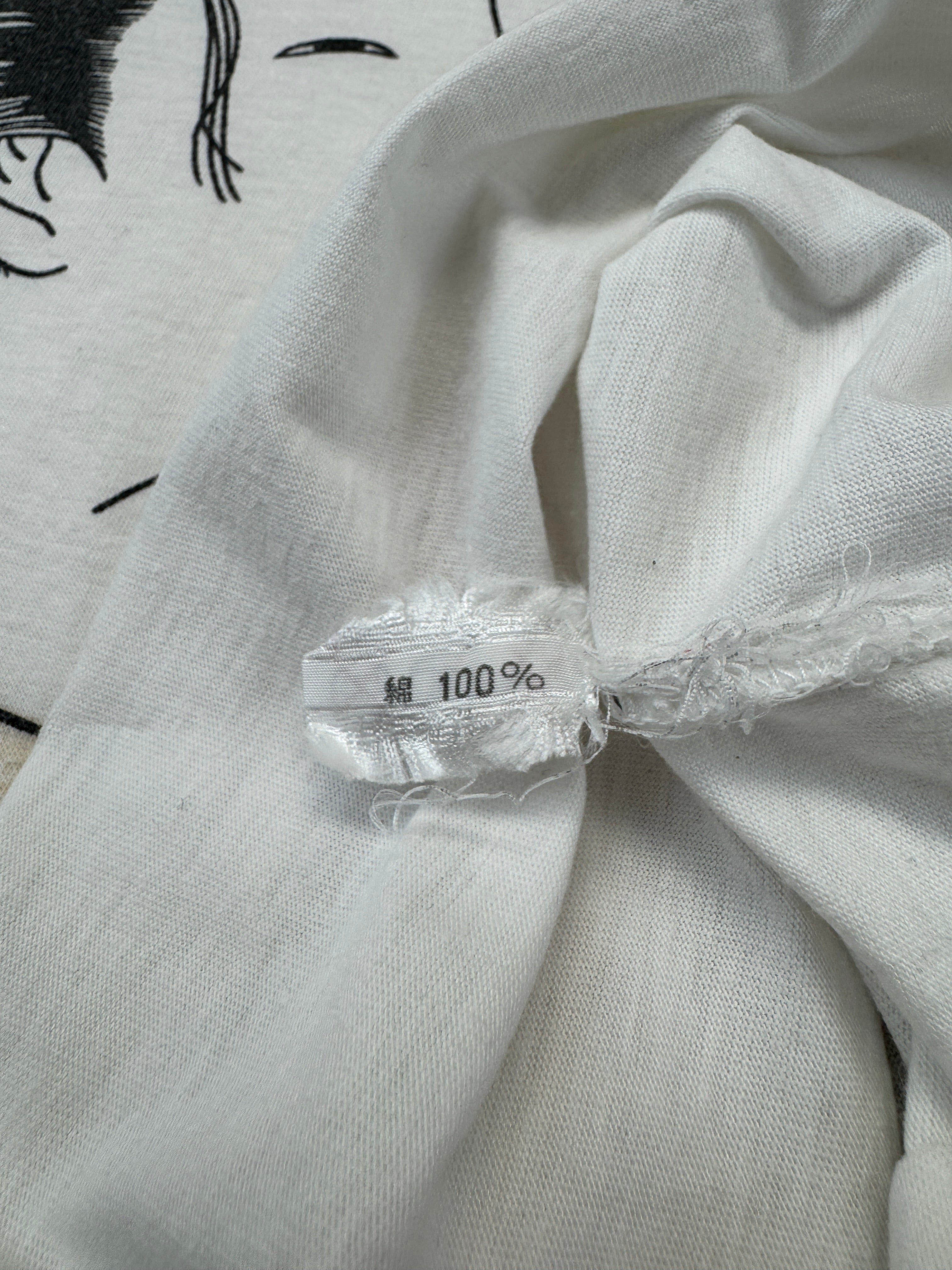 Vintage Japan Shirt 90s Geisha Kunstdruck Single Stitch Weiß L