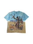 Vintage Liquid Blue Shirt 1998 By Brian Fox Native Americans AOP Bunt L