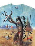 Vintage Liquid Blue Shirt 1998 By Brian Fox Native Americans AOP Bunt L
