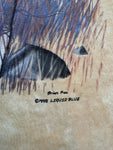 Vintage Liquid Blue Shirt 1998 By Brian Fox Native Americans AOP Bunt L