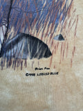 Vintage Liquid Blue Shirt 1998 By Brian Fox Native Americans AOP Bunt L