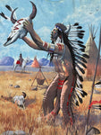 Vintage Liquid Blue Shirt 1998 By Brian Fox Native Americans AOP Bunt L