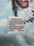 Vintage Liquid Blue Shirt 1998 By Brian Fox Native Americans AOP Bunt L