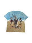 Vintage Liquid Blue Shirt 1998 By Brian Fox Native Americans AOP Bunt L
