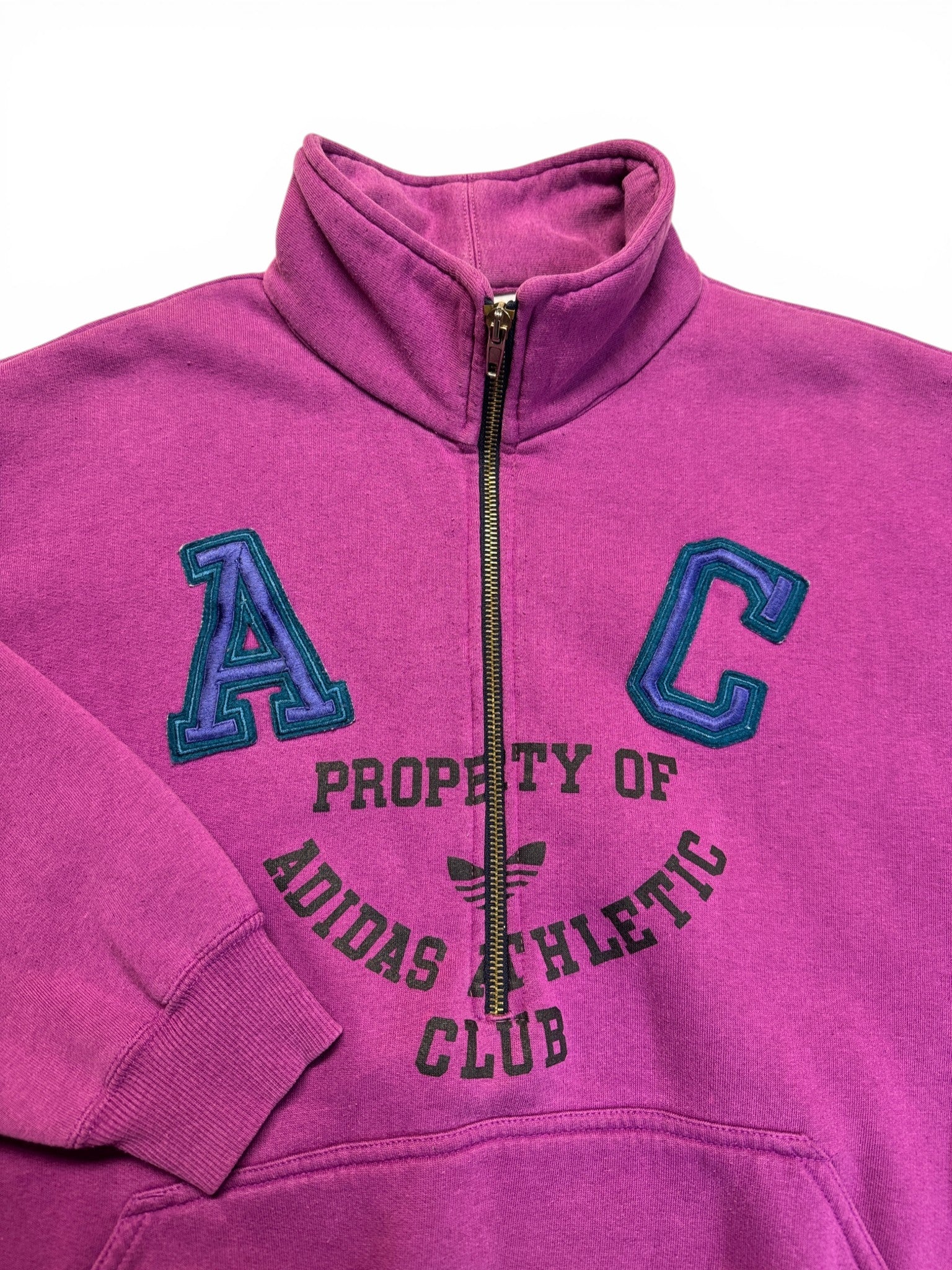 90s Adidas AAC Sweatsuit Halfzip Made In Singapore Lila D4 S