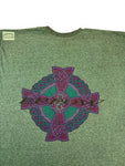 Vintage Amadeo Shirt 90s "Errow" Cross Print Oversized Heather Grün L