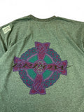 Vintage Amadeo Shirt 90s "Errow" Cross Print Oversized Heather Grün L