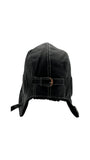 Mc Burn Aviator Hood Fliegermütze Ziegenleder Schwarz 57