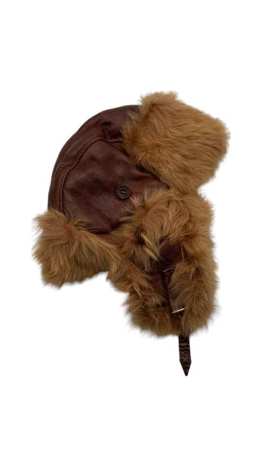 Vintage Nurseys Aviator Hood 90s Fliegermütze Sheepskin M