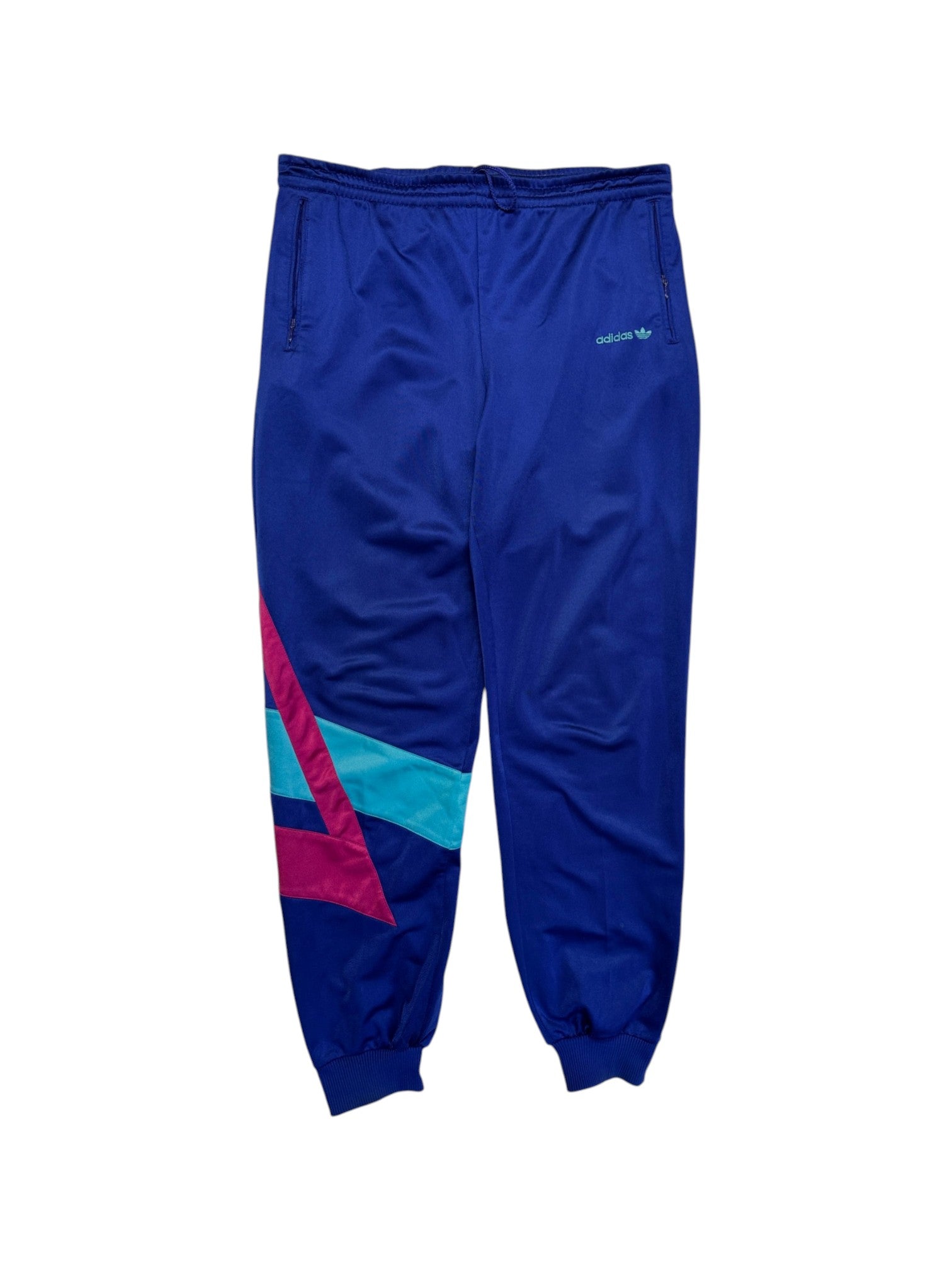 80s Adidas Sportanzug Weiß Blau D4 M