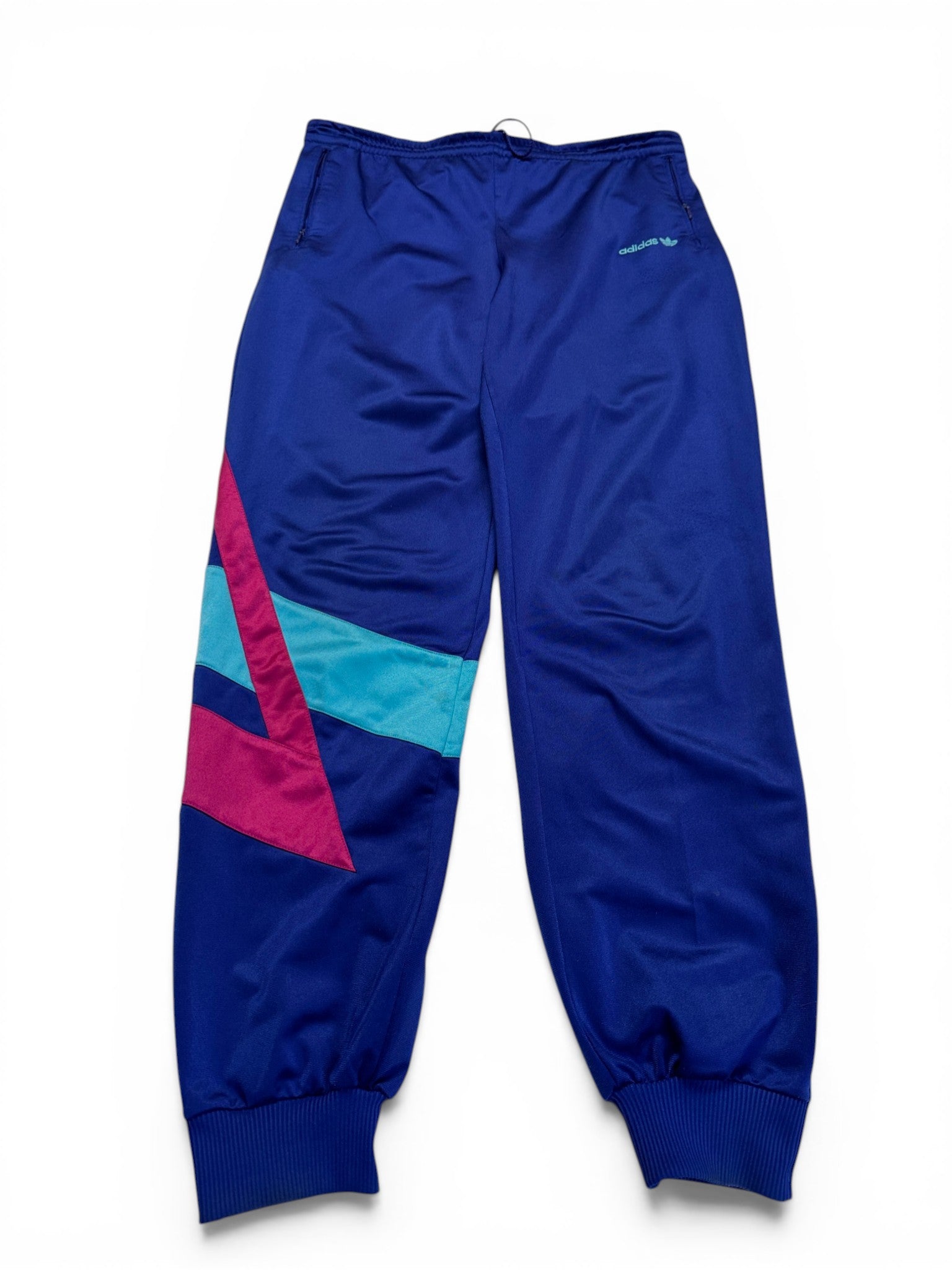 80s Adidas Sportanzug Weiß Blau D4 M