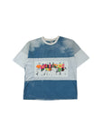 Vintage New Fast By C&A Shirt 90s Foto-Collage-Print Batik Blau L