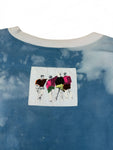 Vintage New Fast By C&A Shirt 90s Foto-Collage-Print Batik Blau L