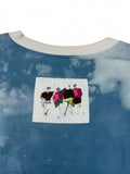 Vintage New Fast By C&A Shirt 90s Foto-Collage-Print Batik Blau L