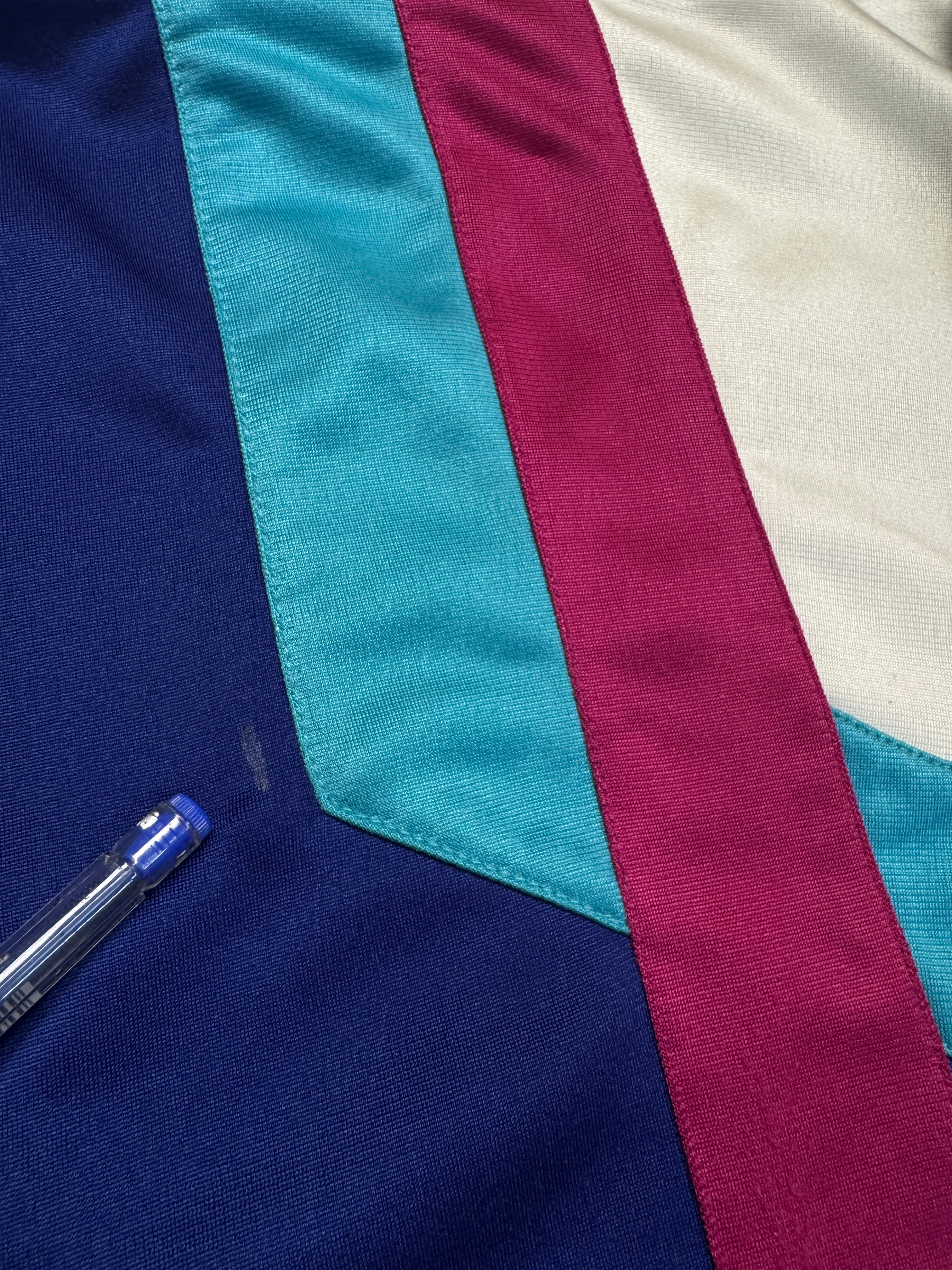 80s Adidas Sportanzug Weiß Blau D4 M
