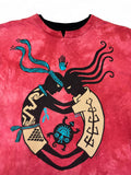 Vintage Dagoli Double Collar Longsleeve 1995 "Soul Mate" Cave Art Made In Canada Batik Rot XL