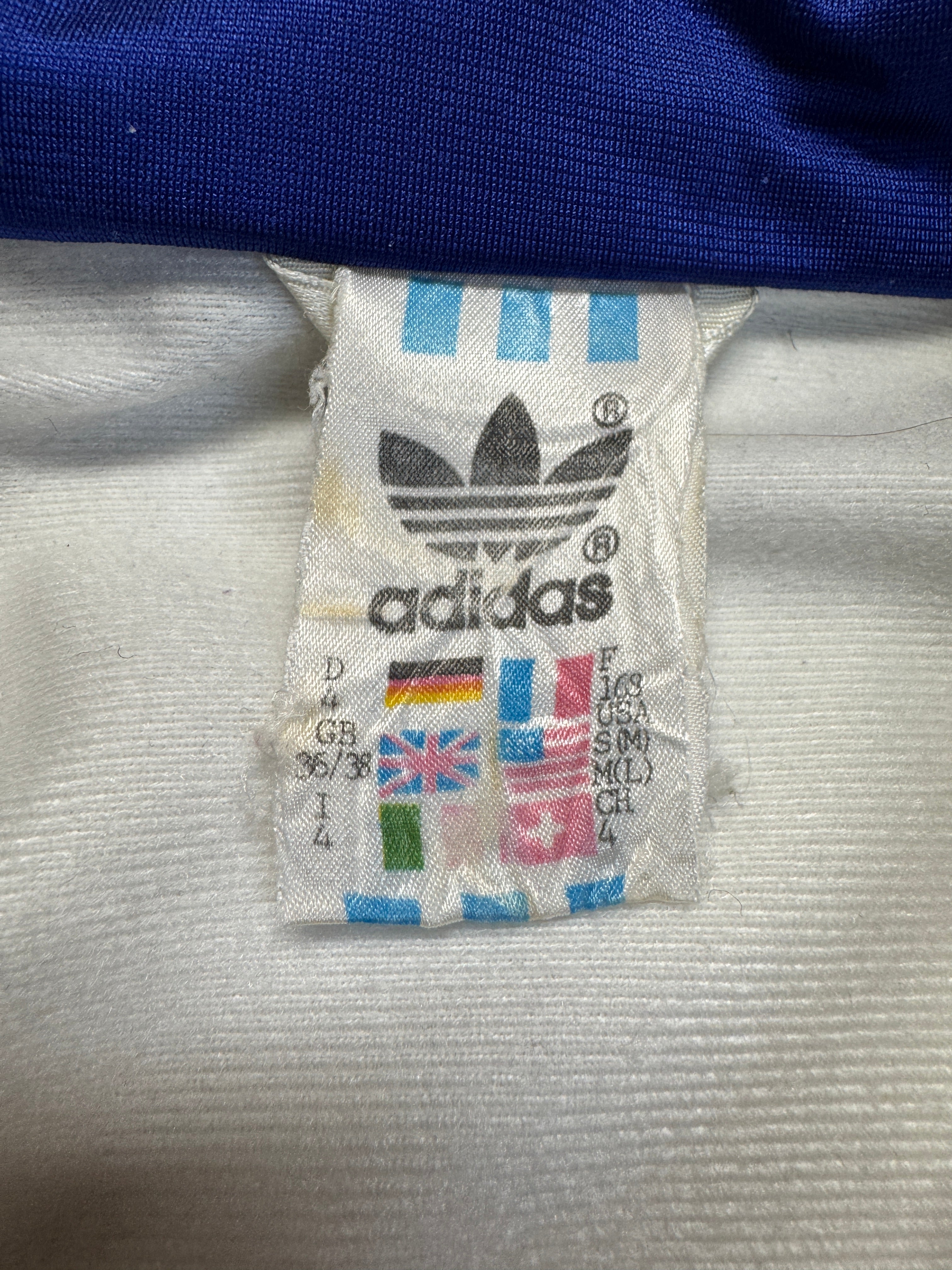 80s Adidas Sportanzug Weiß Blau D4 M