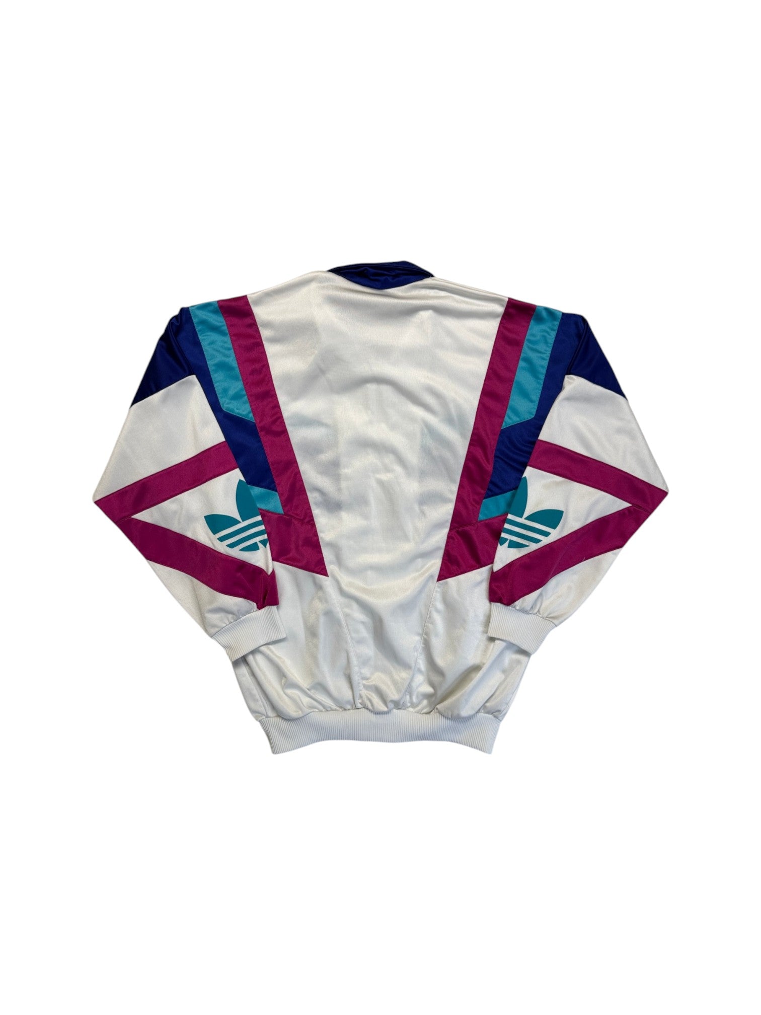 80s Adidas Sportanzug Weiß Blau D4 M