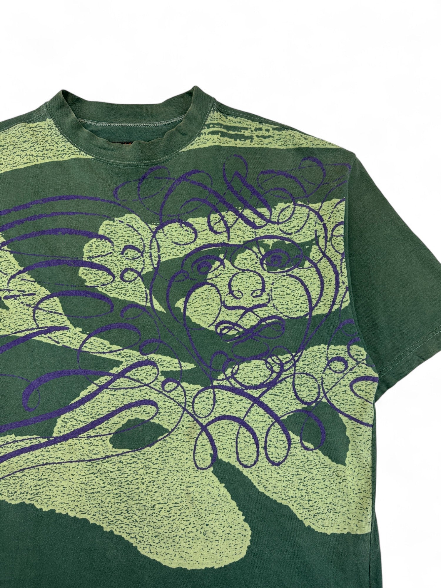 Vintage Fanatic Shirt 90s „Life Is Endless Adventure“ Grün XXL