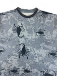 Vintage Wave-Board Shirt 90s Skorpione AOP Grau Blau L-XL