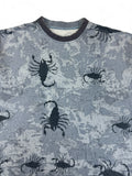Vintage Wave-Board Shirt 90s Skorpione AOP Grau Blau L-XL