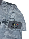 Vintage Wave-Board Shirt 90s Skorpione AOP Grau Blau L-XL