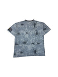 Vintage Wave-Board Shirt 90s Skorpione AOP Grau Blau L-XL
