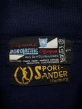70s Porolastic Olympia Sportanzug Steghose Wollkammgarn Dunkelblau XS-S