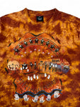 Vintage Planet Earth Shirt 90s Batik Cave Art Braun Rot L