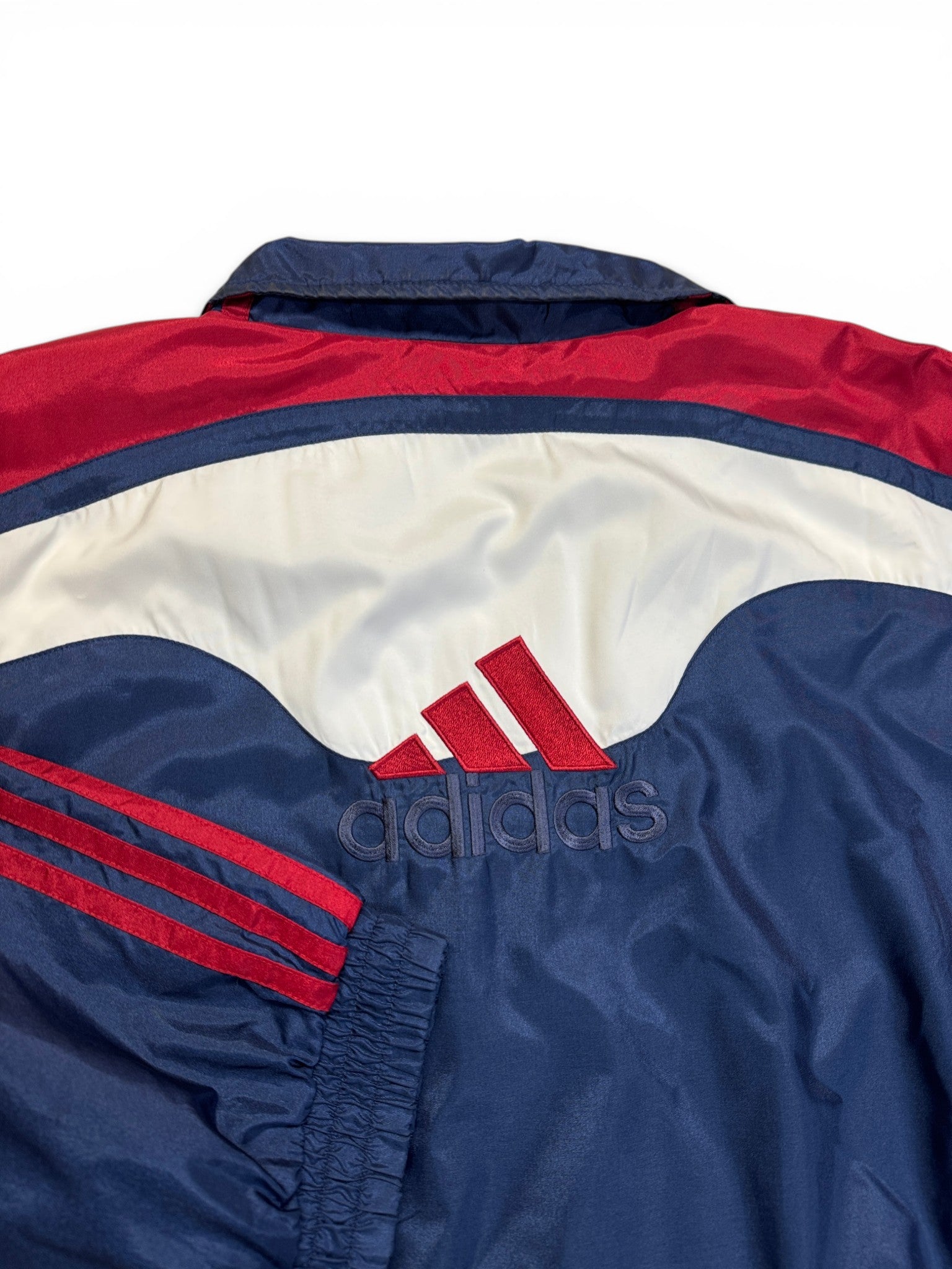 90s Adidas Nylon Tracksuit Dunkelblau Rot D7 L