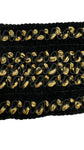 Vintage Stretchgürtel 80s Dekogürtel Individuelle Größe Schwarz Gold