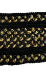 Vintage Stretchgürtel 80s Dekogürtel Individuelle Größe Schwarz Gold
