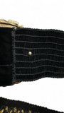 Vintage Stretchgürtel 80s Dekogürtel Individuelle Größe Schwarz Gold