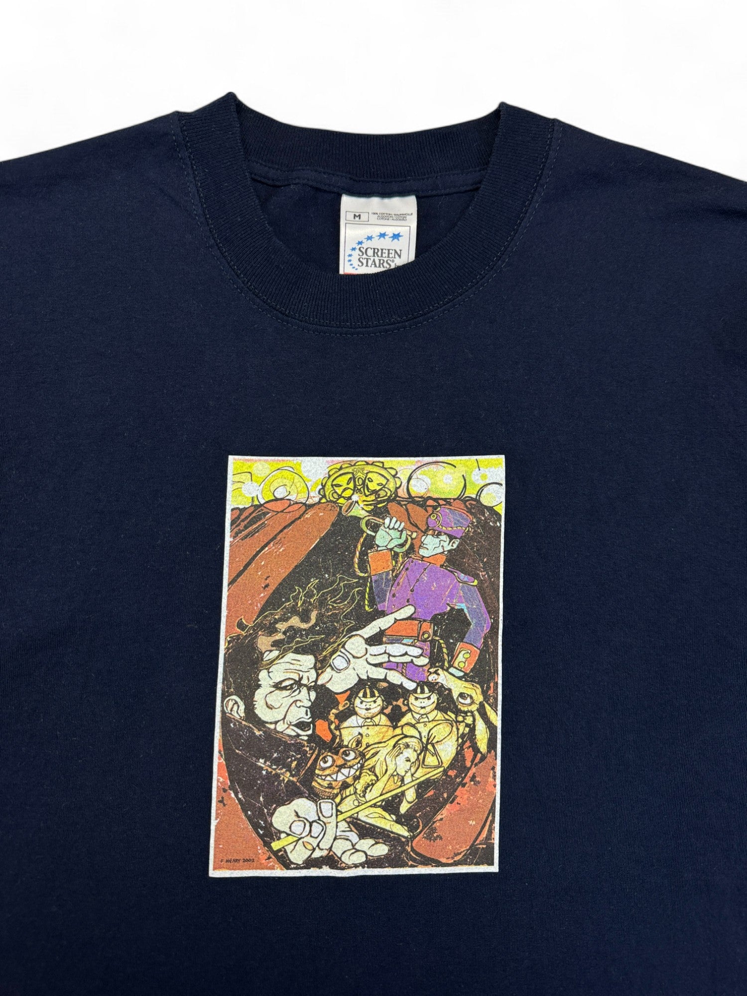 Screen Stars Shirt 2002 "Blood Money" Tom Waits ANTI- Records Fritz Neary Artwork Dunkelblau M