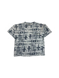 Vintage Acropole Shirt 90s Allover-Print Techno-Style Leinen Mix L