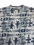Vintage Acropole Shirt 90s Allover-Print Techno-Style Leinen Mix L