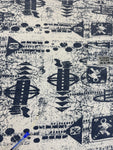 Vintage Acropole Shirt 90s Allover-Print Techno-Style Leinen Mix L