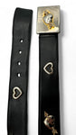 Vintage Escade Gürtel 80s "Herzen" Made In West Germany Schwarz