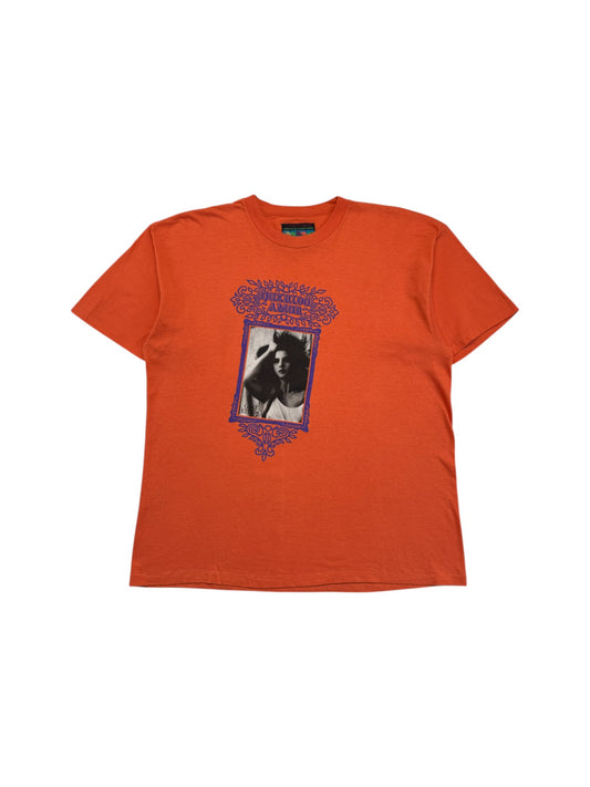 Vintage Gymnasium Shirt 90s "Querido Amor" Photo Print Orange M