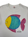 Vintage Hanes Shirt 80s Regenbogenfisch "Bonaire" Single Stitch Made In USA Weiß L-XL